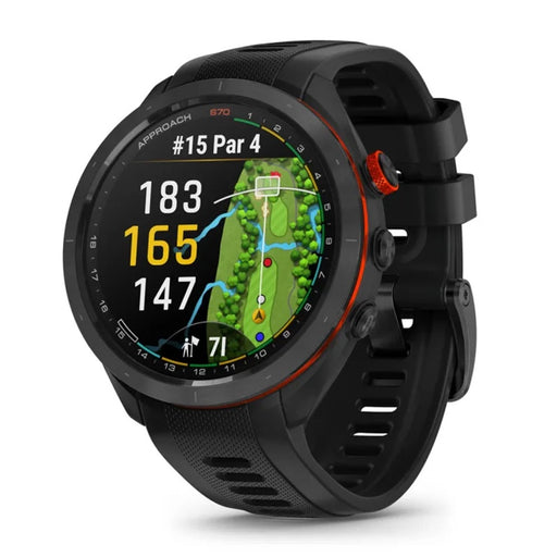 Garmin Approach S70 - 47mm - Black Ceramic Bezel with Black Silicone Band