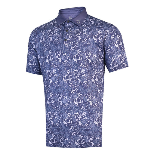 Handee Golf Short Sleeve Floral Print Men's Navy Shirt