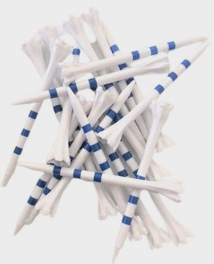 Zebra Ex-Long 3 1/4" Blue/White Plastic Tee's 100 Pack