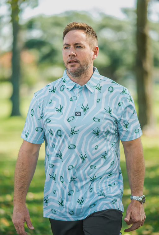 CA Funky Golf Shirt | Supporters Turquoise/White