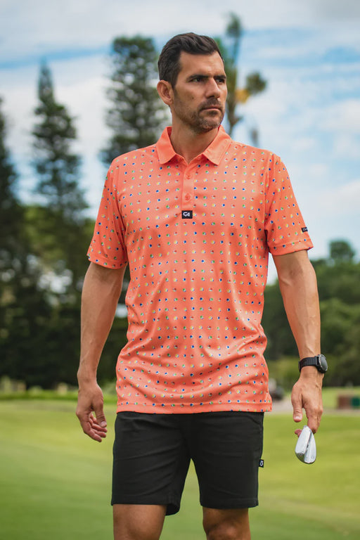 CA Premium Golf Shirt | Orange Beach Balls