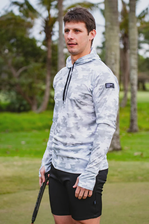 CA Light-Weight Golf Pullover Hoodie | White Camo