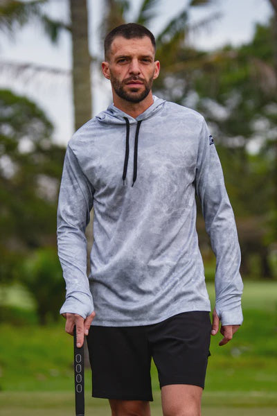 CA Light-Weight Golf Pullover Hoodie | Grey Marble