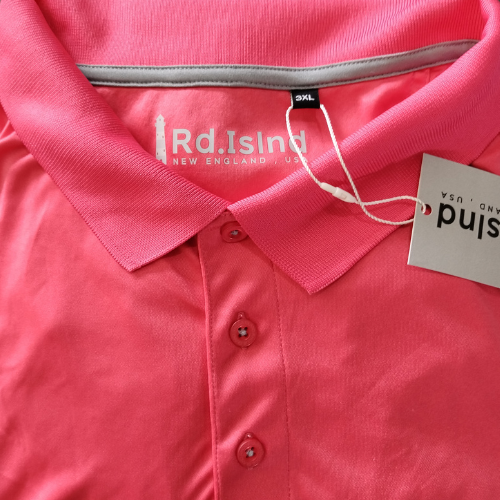 Rhode Island Golf Shirt  - Pink 3XL