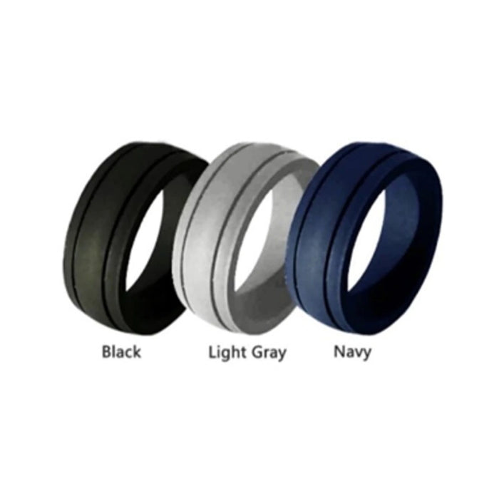 Groove silicone wedding discount band