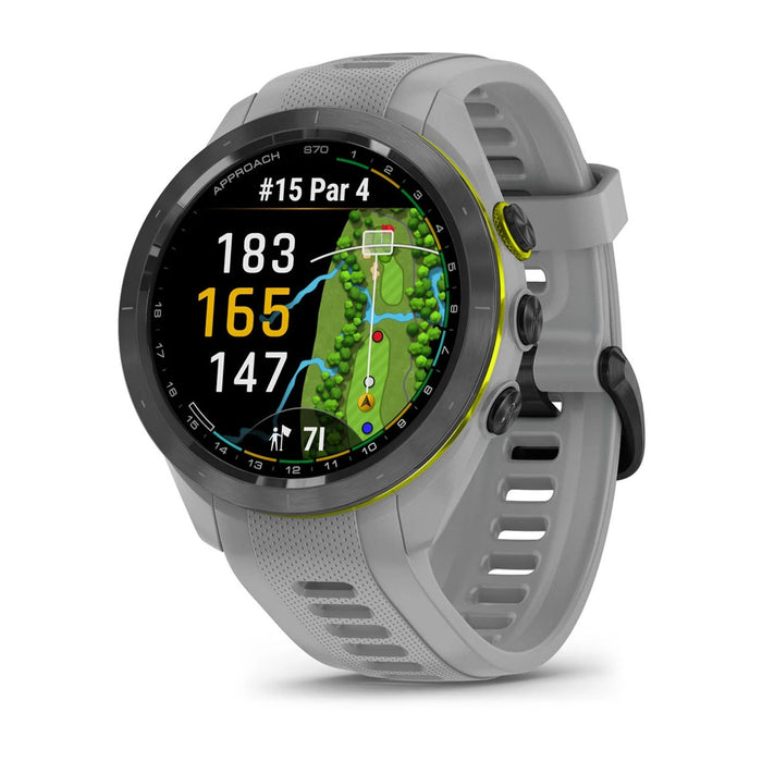 Garmin Approach S70 - 42mm - Black Ceramic Bezel with Powder Grey Silicone Band